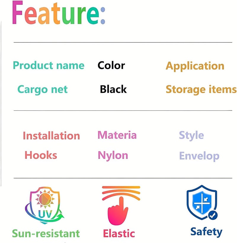 Leezhen Envelope Style Automotive Elastic Trunk Mesh Cargo Net Compatible with 2019 2020 2021 2022 2023 2024 2025 Honda Passport EX L Elite etc - Image 5